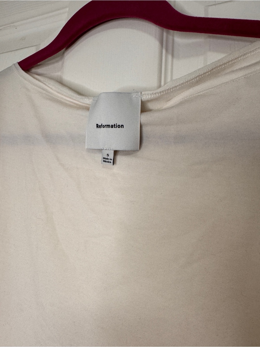 Reformation Cream Boatneck Flutter Crop Top - Picture 2 of 6